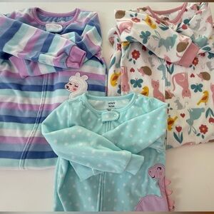 Carter's Kids fleece Pajamas Set - Blue, Pink, Multicolor, and Print.